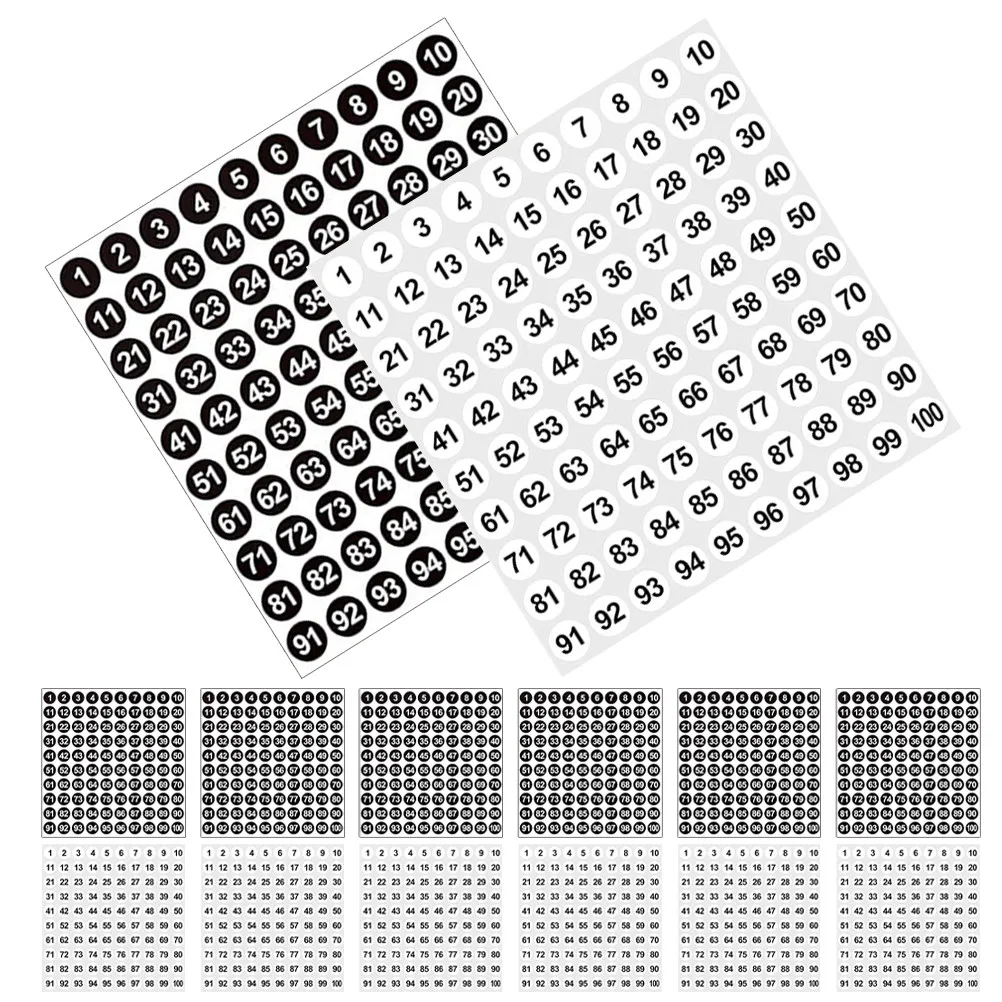 

5000 шт. нумерованных круглых наклеек 10 мм, водонепроницаемые самоклеящиеся точечные этикетки для организации классов, офисов, инвентаризации и школ