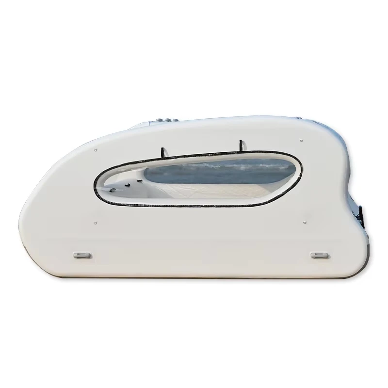 Stock Manufacturer Hot Selling Spot Water Drop Stitch PVC Inflatable Floating Boat Waterhouse Catamaran Houseboat