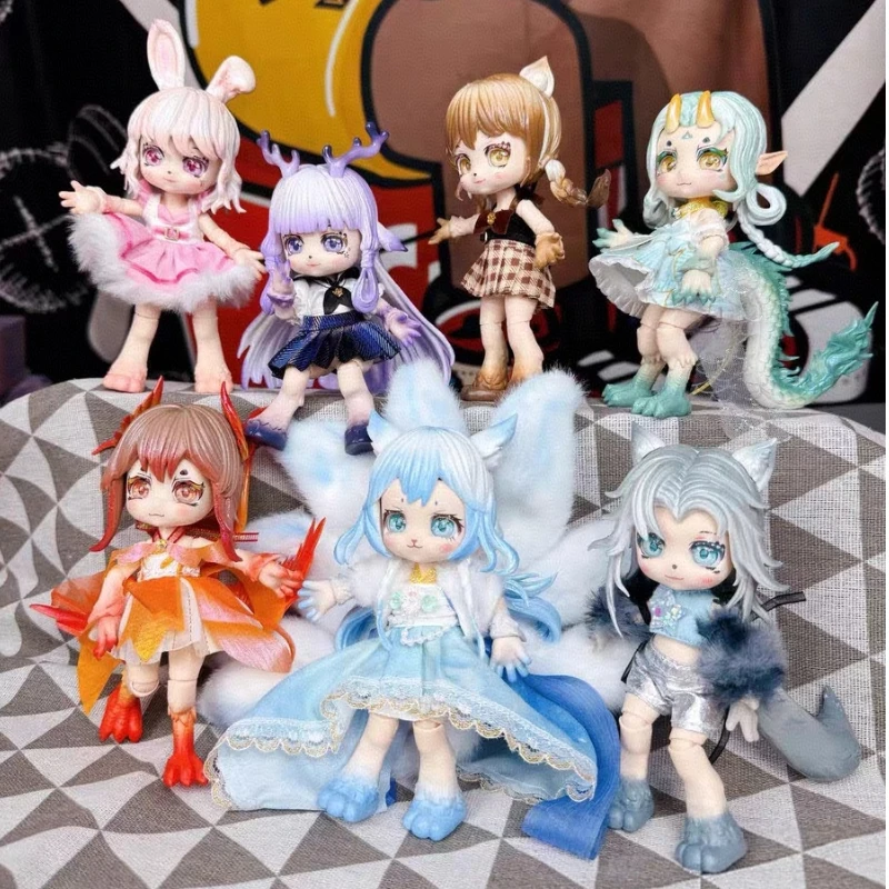 

Древняя кукла-зверь Maytree слепая коробка модная кукла Ob11 ручной работы девушка Monster Record Bjd Joint Gsc орнамент подарок-сюрприз на день рождения