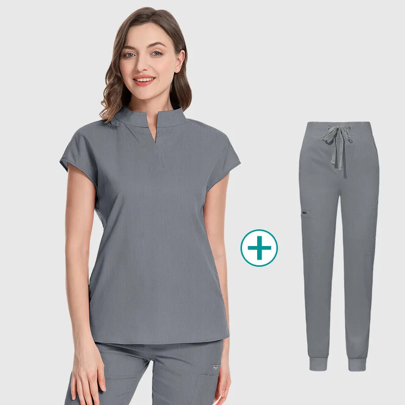 Medizinische Uniform Frauen Scrubs Sets Tops Hose OP-Kittel Krankenschwestern Zubehör Pet Shop Arzt Schönheit Spa Salon Arbeitskleidung Kleidung