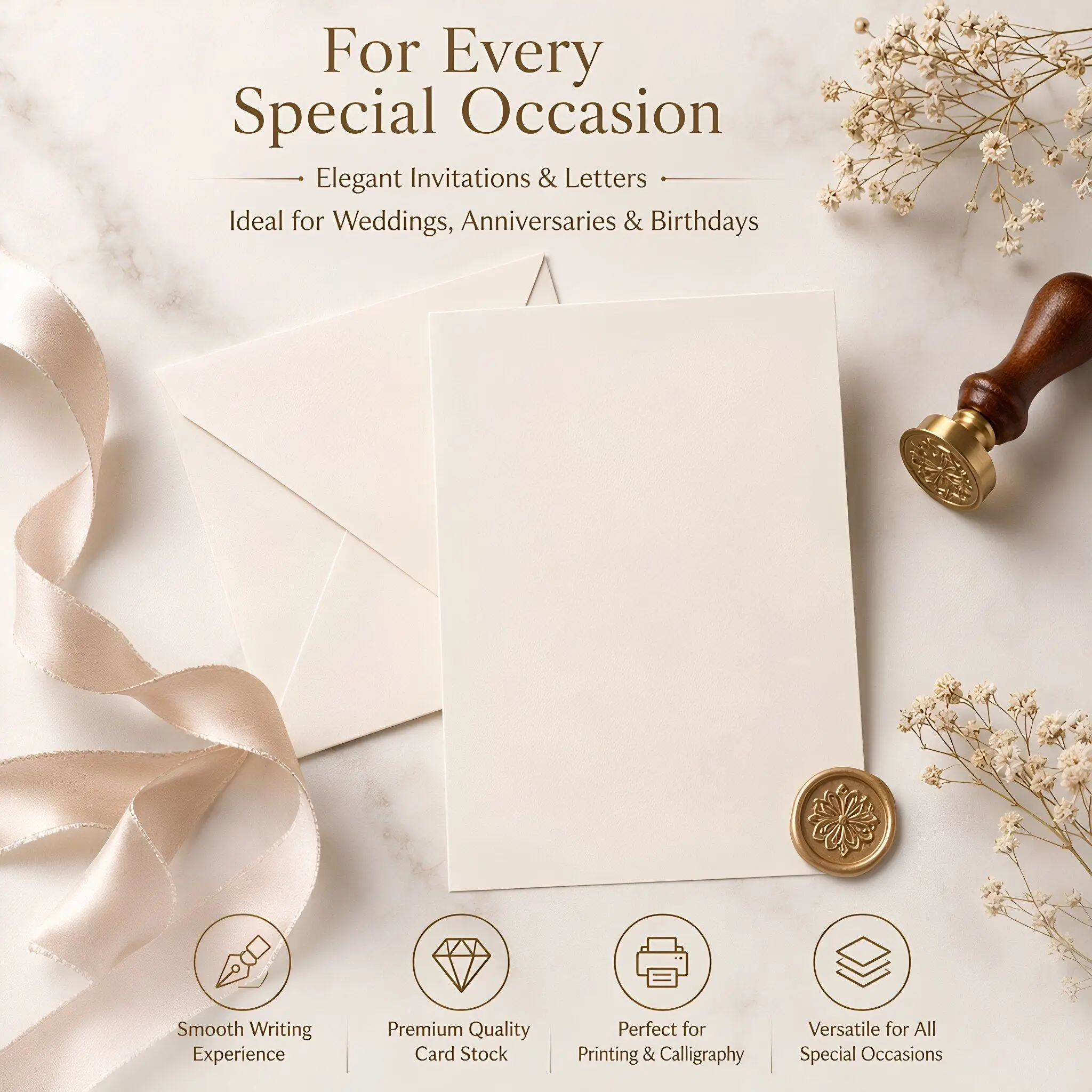 100PCS A4 Ivory Cardstock Paper Thick Cover Stock Cream Cardboard Sheets for Invitations Crafts DIY Printing Scrapbooking Cards