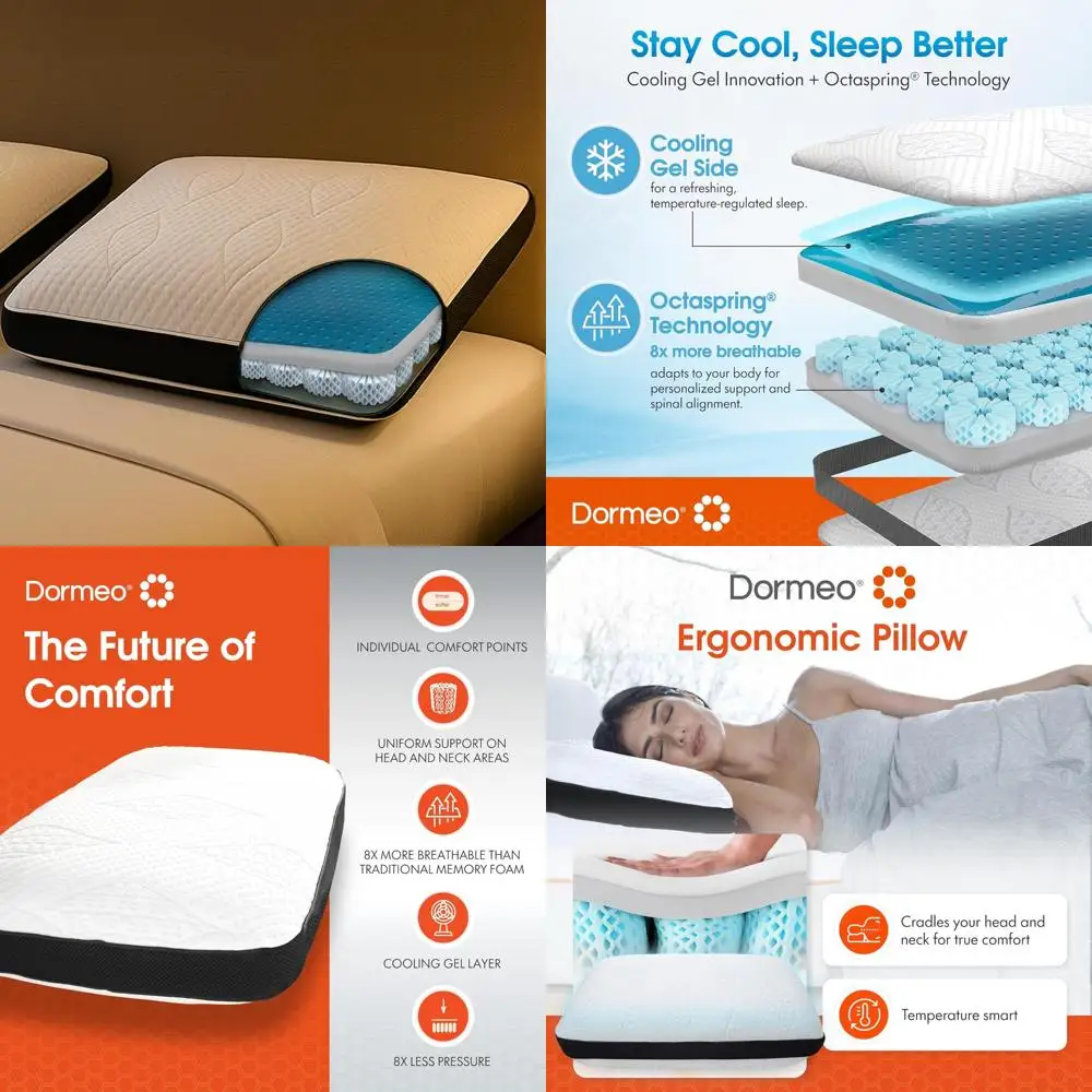 

Ergonomic Neck and Shoulder Support Pillow for Side Sleepers - Dormeo Dark King Cooling Gel Pillow