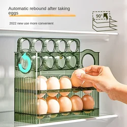 Refrigerator Side Door Egg Storage Box 30 Multi-Layer Flip Egg Storage Rack Kitchen Egg Storage Box Refrigerator Crisper