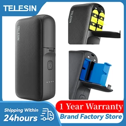 TELESIN-Banco de Potência Poderoso para GoPro, Carga Rápida, Bateria Externa, Powerbank Portátil, Powerbank, GoPro, 12, Herói, 11, 10, 9, GoPro, 8, 7, 6, 5, 10000mAh