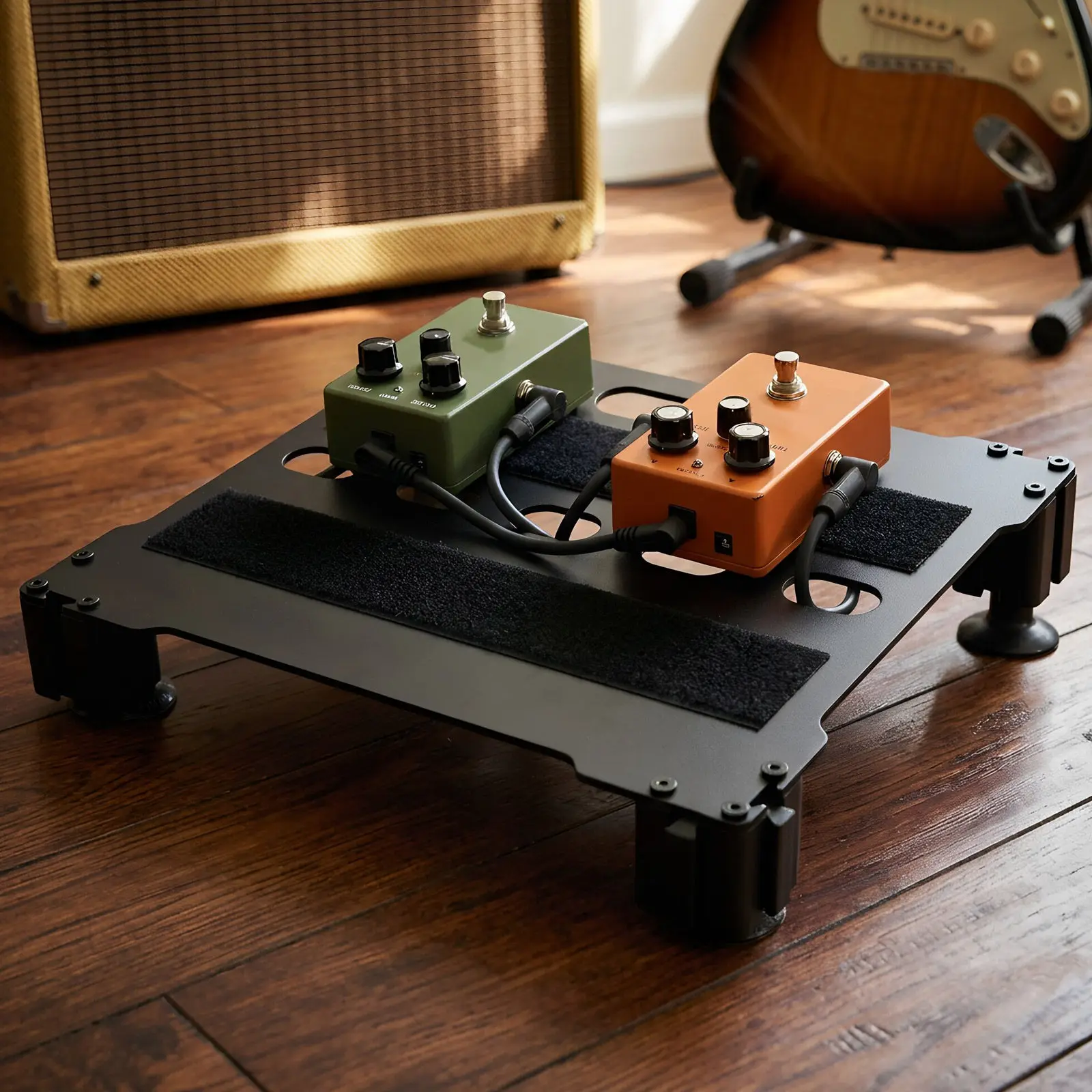 aluminum-guitar-effects-pedal-board-lightweight-adjustable-single-track-portable-organizer-for-guitarists