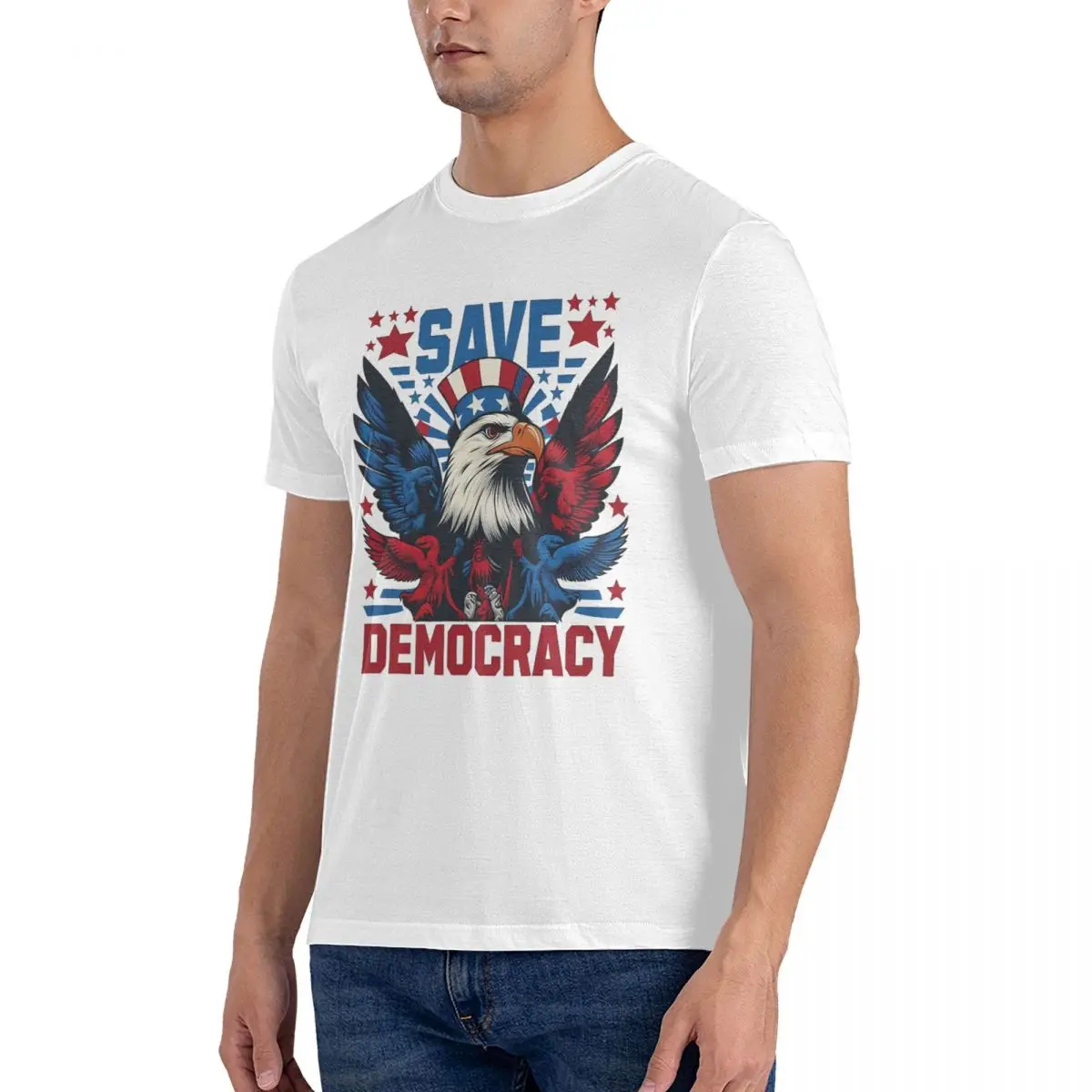 Liberty Cool Men T Shirt D-Democracy Humor Tees Short Sleeve Round Collar T-Shirt Cotton Gift Clothing