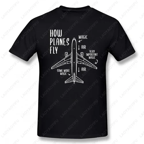 Imagen 1 del producto Camiseta Cómo volar aviones, camiseta de piloto de ingeniero, camiseta divertida con patrón de avión y latido del corazón, Camiseta estampada de algodón para hombres y mujeres, camisetas geniales de verano