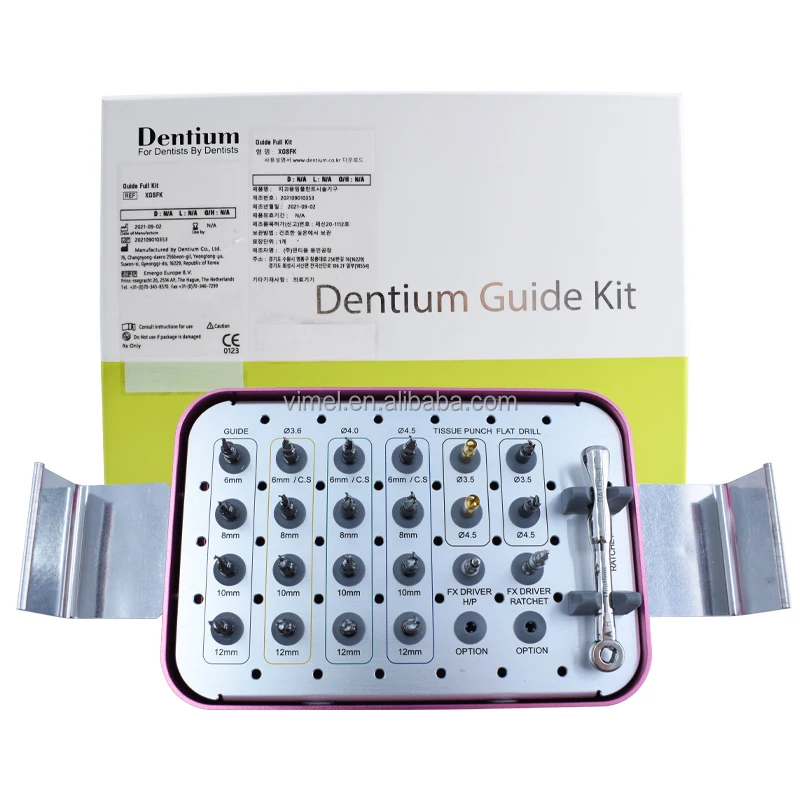 

Оригинальный комплект направляющих Dentium. Простой стандартный комплект направляющих для посадки для хирургии зубных имплантатов.