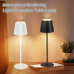 Rechargeable 3 Colors LED Desk Lamp Touch Dimming Metal Table Lamp for Bar Resturant Office Decor Bedside Creative Ambient Light