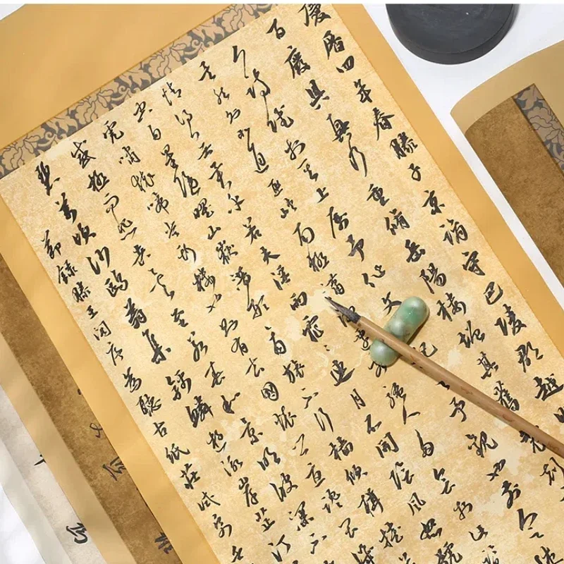 Retro Batik Xuan Paper Song Dynasty Style Calligraphy Works Half Ripe Rice Paper Ancient Style Small Regular Script Xuan Paper