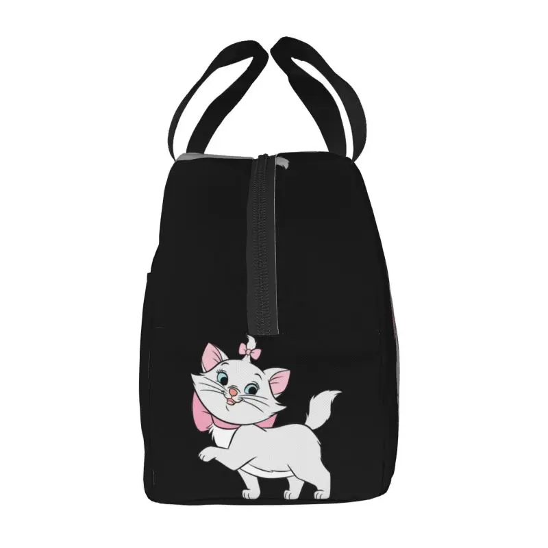 Custom Cartoon Marie Insulated Lunch Bag Cute Cat Kitten Waterproof Cooler Thermal Lunch Box Women Kids Food Container Tote Bags