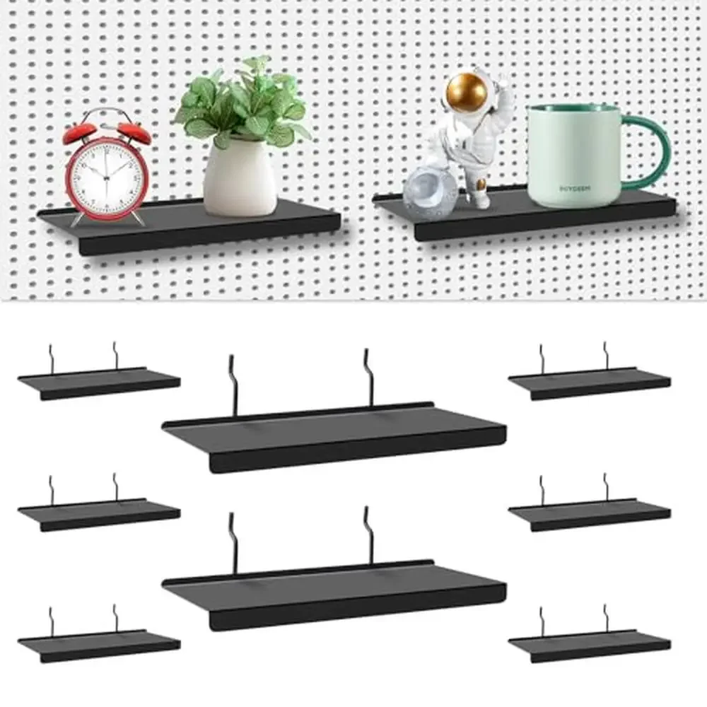 Metal Pegboard Shelves Set of 10 Flat Display Accessories Heavy Duty Rust-Proof Retail Display Office Kitchen Bathroom Bedroom