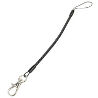 Fashion Black Plastic Spring Elastic Keychain Fishing Coil Elastic Lanyard Spring Coil Lobster Clip Keychain Anti-Lost Hanging
