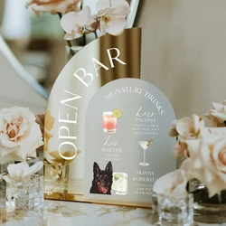 Signe de Bar de Mariage Miroir localité, Cocktails de Signature de Mariage, Boissons de Signature pour Animaux de Compagnie, Signalisation de Bar, Boissons pour Lui et Lui, 1 Pièce