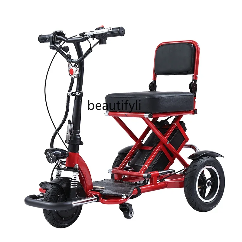 

CXH Folding Electric Tricycle Double Small Lightweight Three-Wheel Lithium Battery Car for the Disabled