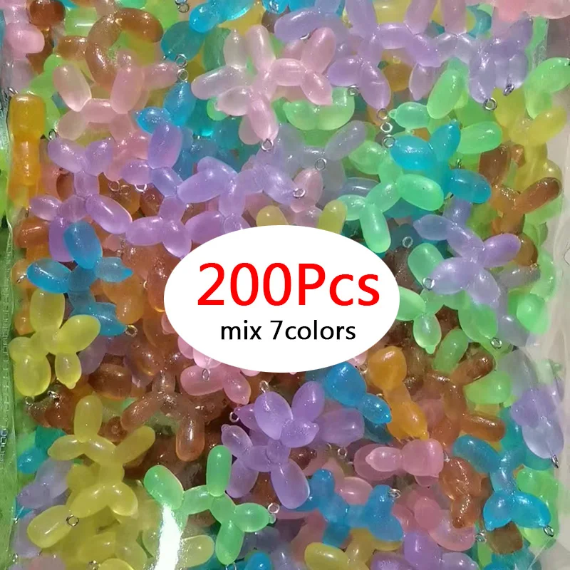 200pcs Popular Jelly Balloon Animal Dog Resin Charms Bling Mix Wholesale Pendant For Earring Keychain Diy Jewelry Make