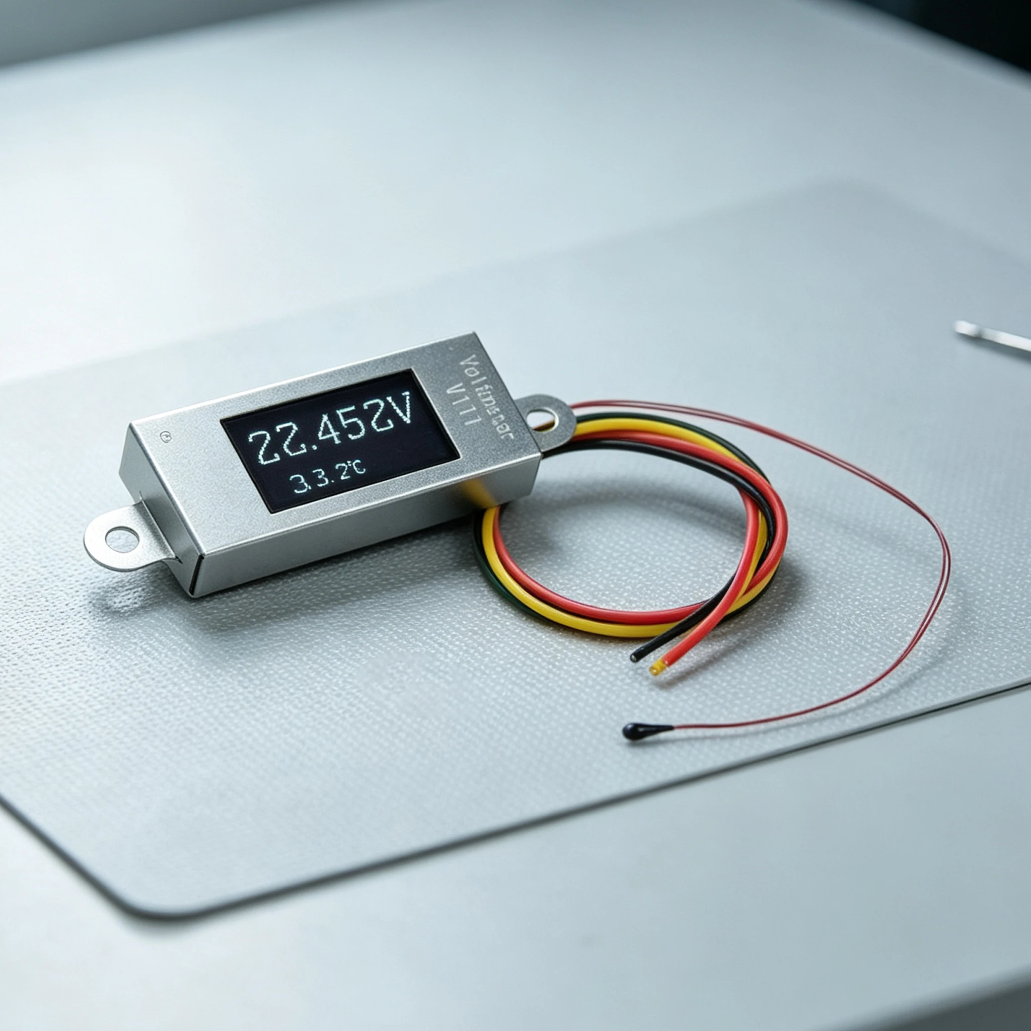 Compact Embedded Meter with For OLED Display 0.77 Inch and 12-Bit Sampling for Accurate Voltage and Temperature Readings