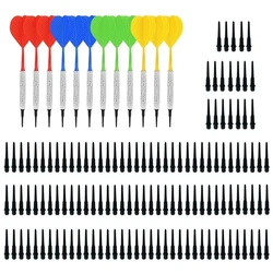 Set of 12Pcs 14g Professional Soft Tip Darts with Iron Nickel Plated Shaft Plastic Tip Darts, Not Easy to Break and Bend