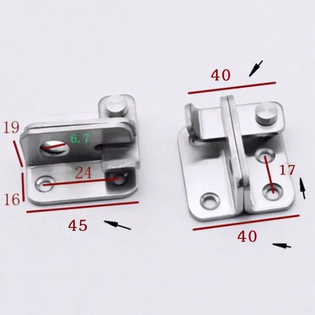 1 set Punching Wardrobe Security Door Gate Bolt Latch Lock Bracket Hasp Furniture Door Bolts Hardware Hasp Stainless Steel