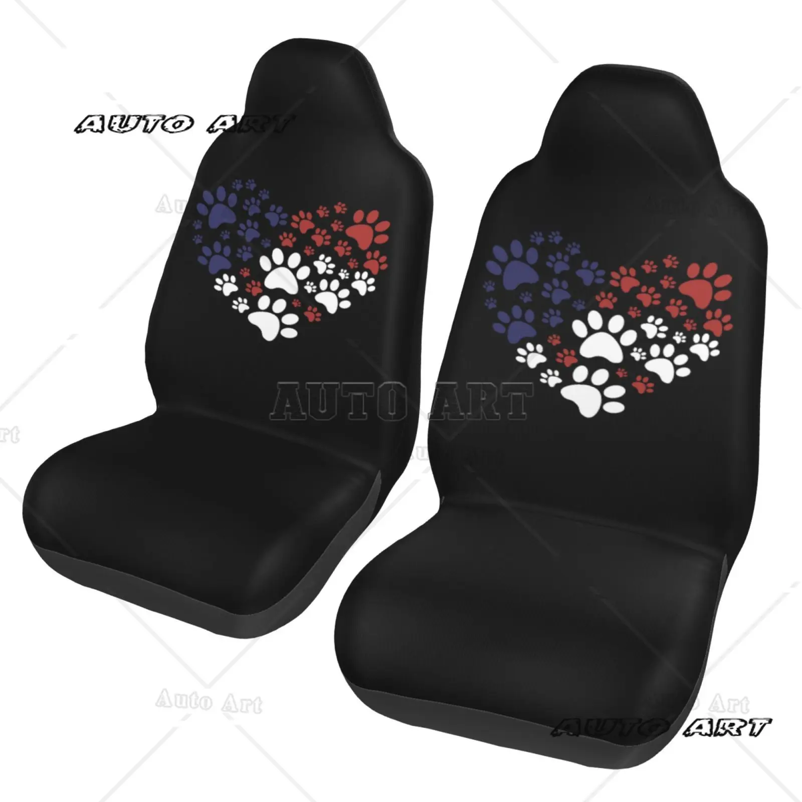 Love Claw Pattern Car Seat Cover 2-piece Set Car Accessories Animal Pattern Car Seat Cover Protective Cover