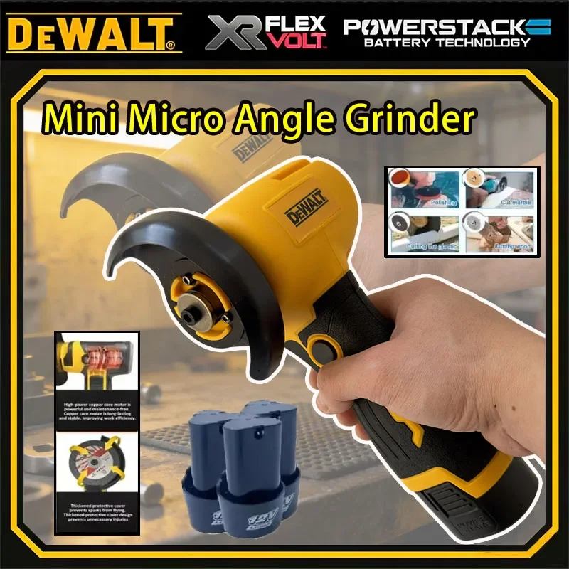 

Бесщеточная мини-угловая шлифовальная машина Dewalt 12В с перезаряжаемой литиевой батареей, беспроводная полировальная машина для резки алмазов