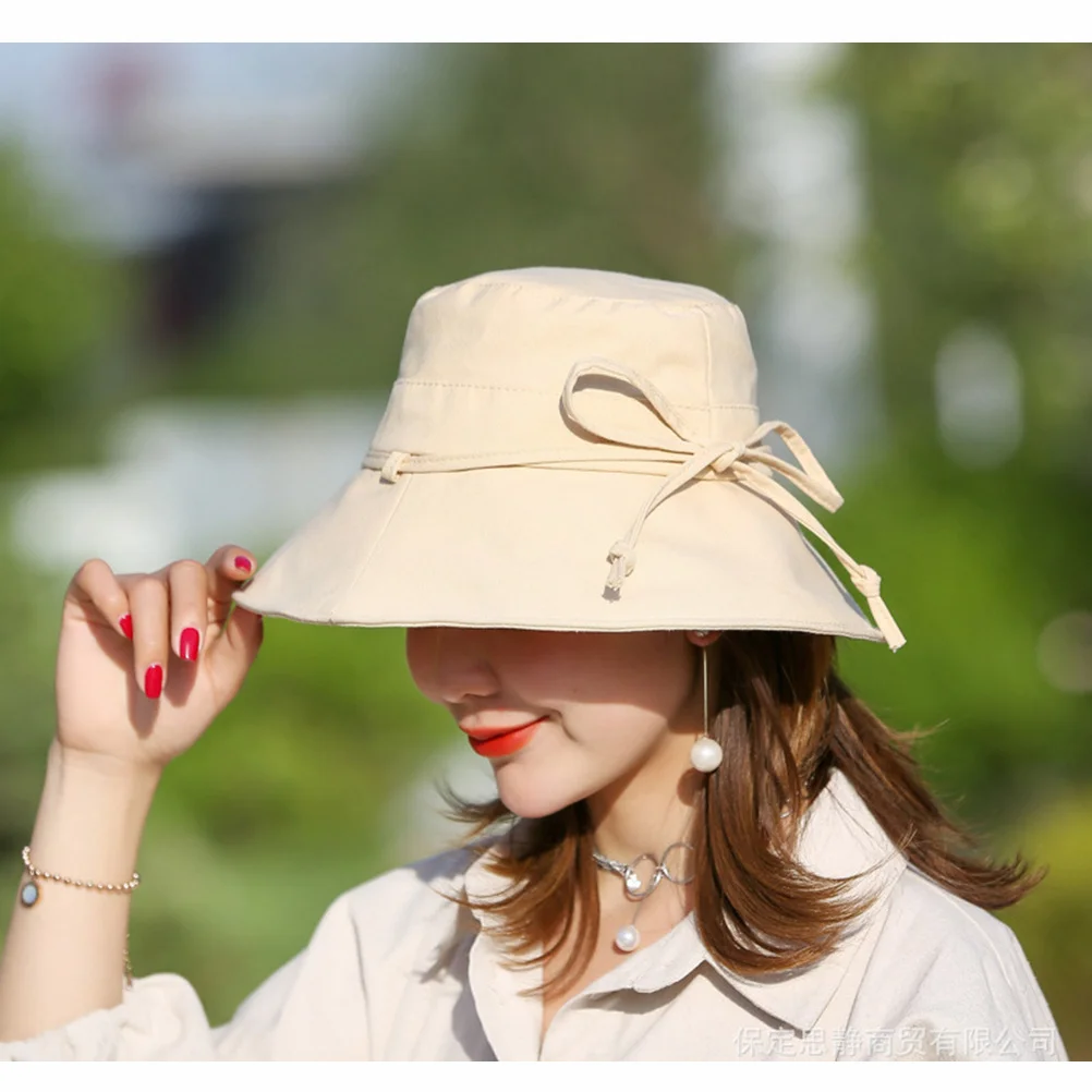 

Adults Stylish Bucket Sun Hat Khaki M 56-58cm Wide Brim Cotton Breathable Sun Protection Hat Outdoor Beach Travel Fishing