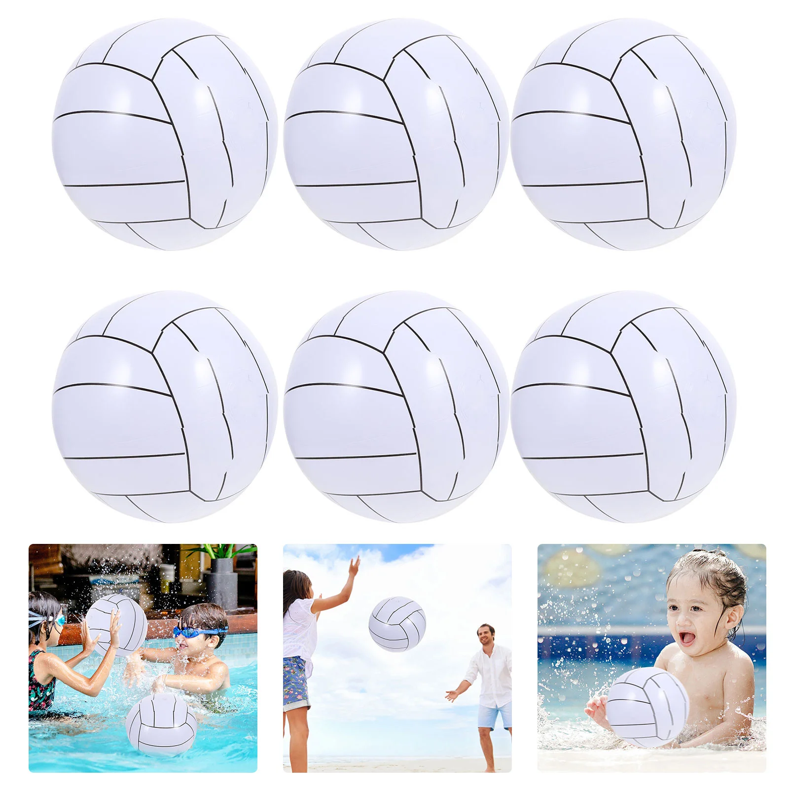 Hand Push Inflatable Football Toy Child Beach Play Plastic Decorative Floating Balls for Teens