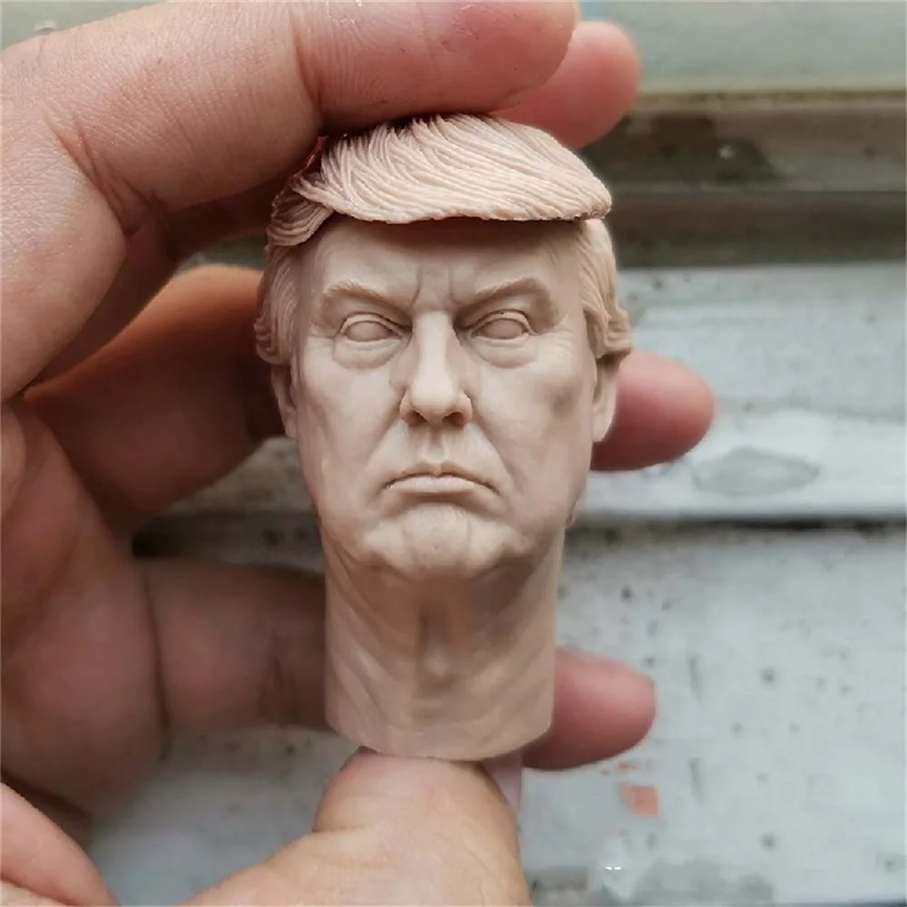 

1/6 Donald Trump Male Head Carving Unpainted Toys Soldier Doll Model 1/6 Scale Action Figure Body Collection Toys