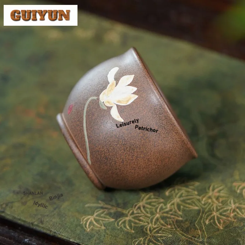 180 مللي ييشينغ الأرجواني الطين فنجان الشاي وعاء شاي أنيق أكواب واحدة الشاي تذوق رائحة كوب تشازان ماستر أكواب المقاهي الحلي #4