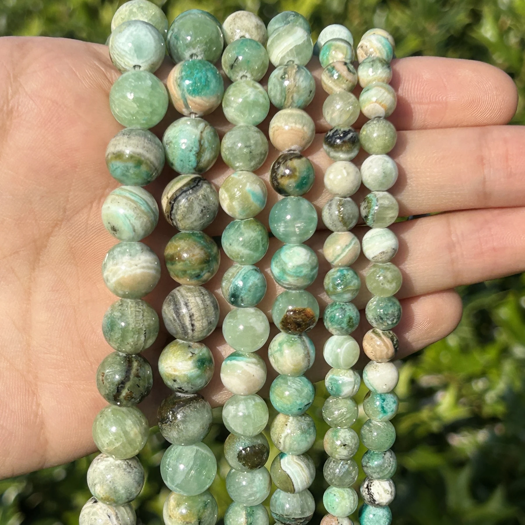 

6/8/10/12mm Natural Stone Green Calcite High Quality Loose Spacer Beads for Jewelry Making DIY Bracelets Necklace Earrings Gifts