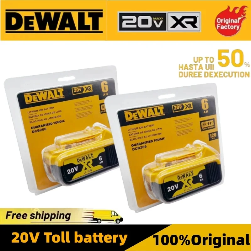 100% Original 20V 6.0Ah MAX Battery Power Tool Replacement For DeWalt DCB184 DCB181 DCB182 DCB200 20V 5A 6A 18Volt 20v Battery.