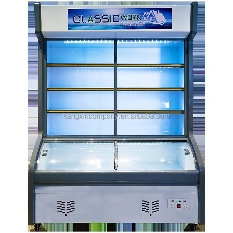 

Restaurant display vegetable skewers refrigerated spicy hot frozen Three-temperature carte cabinet barbecue