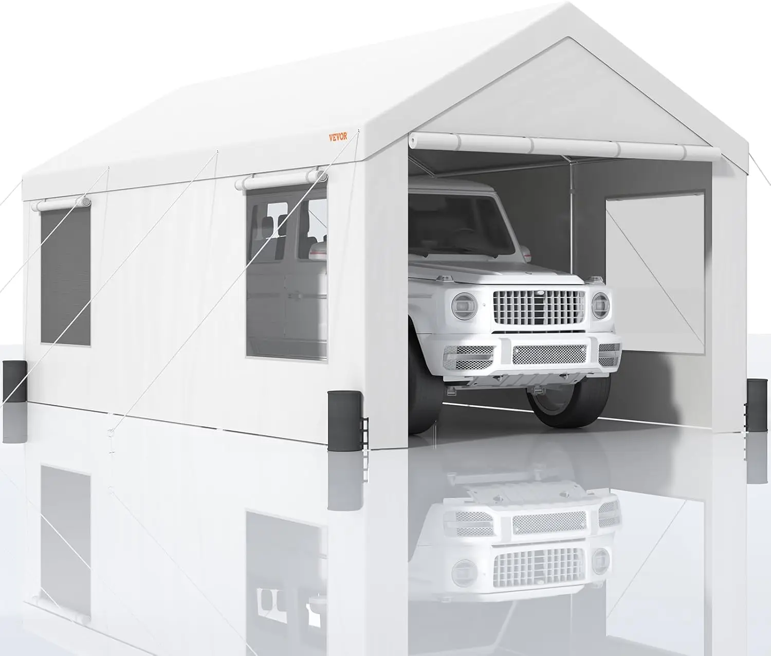 10x20ft Heavy Duty Portable Garage with Roll-up Windows Removable Sidewalls Doors UV Resistant Waterproof All-Season Car Canopy