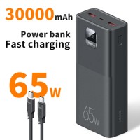 USAMS 65W Power Bank 30000mAh PD100w High power fast charging Portable External Battery Charger For Phone Laptop Tablet Mac