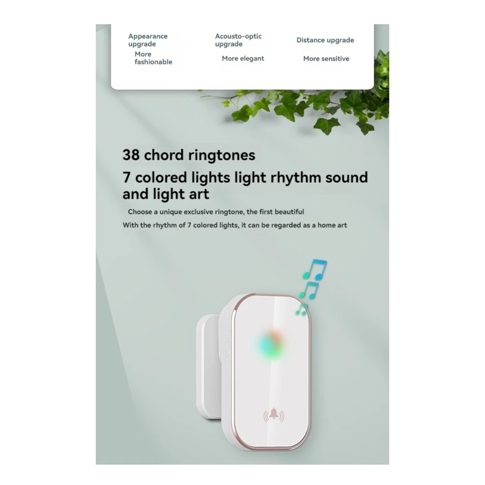 【Superdeals】Smart Wireless Doorbell 300M Range Home Welcome Door Bell 38 Songs Melodies Distinction Doorbell Chime