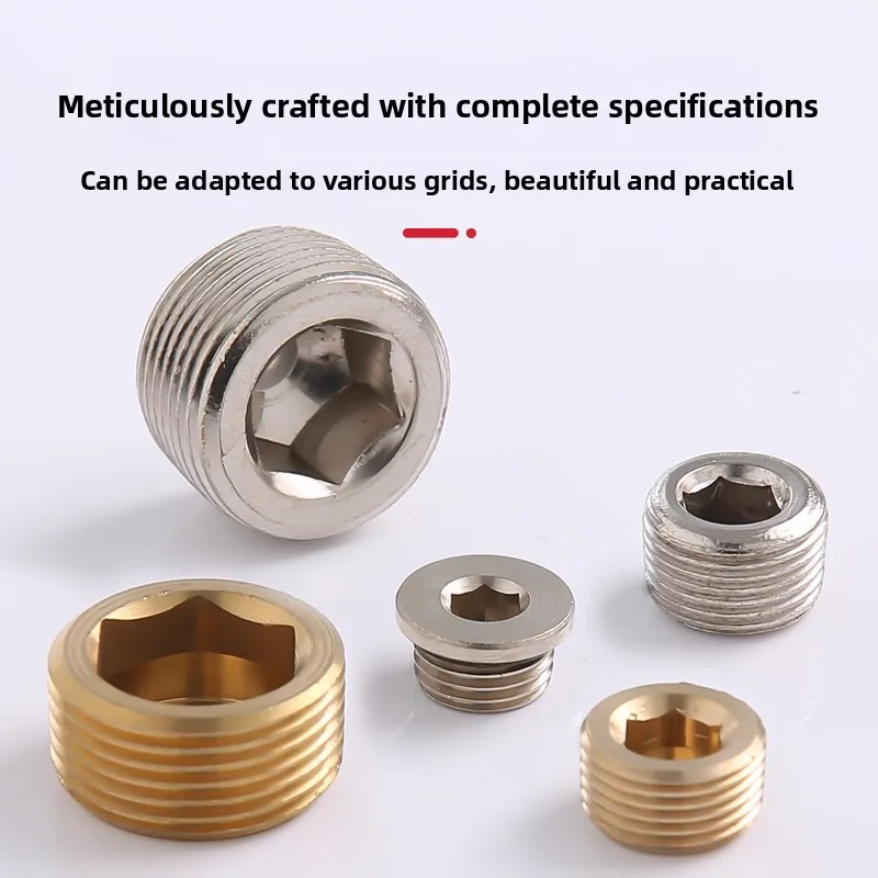 Tappo per tubo esagonale in rame da 4 6 pollici con filettatura maschio femmina per raccordi per tubi dell'acqua