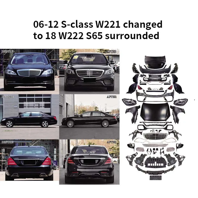 

be suitable for 06-12 Mercedes S-Class W221 with 18 W222 S65 enveloping kit body parts bumper