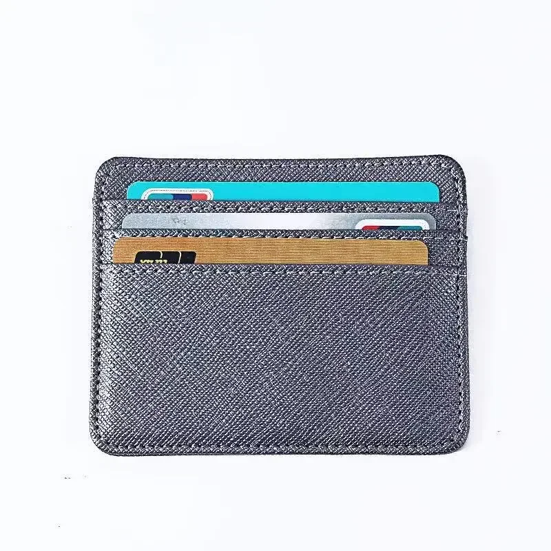 Pu lederen ID-kaarthouder Snoep Kleur Bank Credit Multi Slot Slim Card Case Portemonnee Dames Heren Visitekaartje Cover