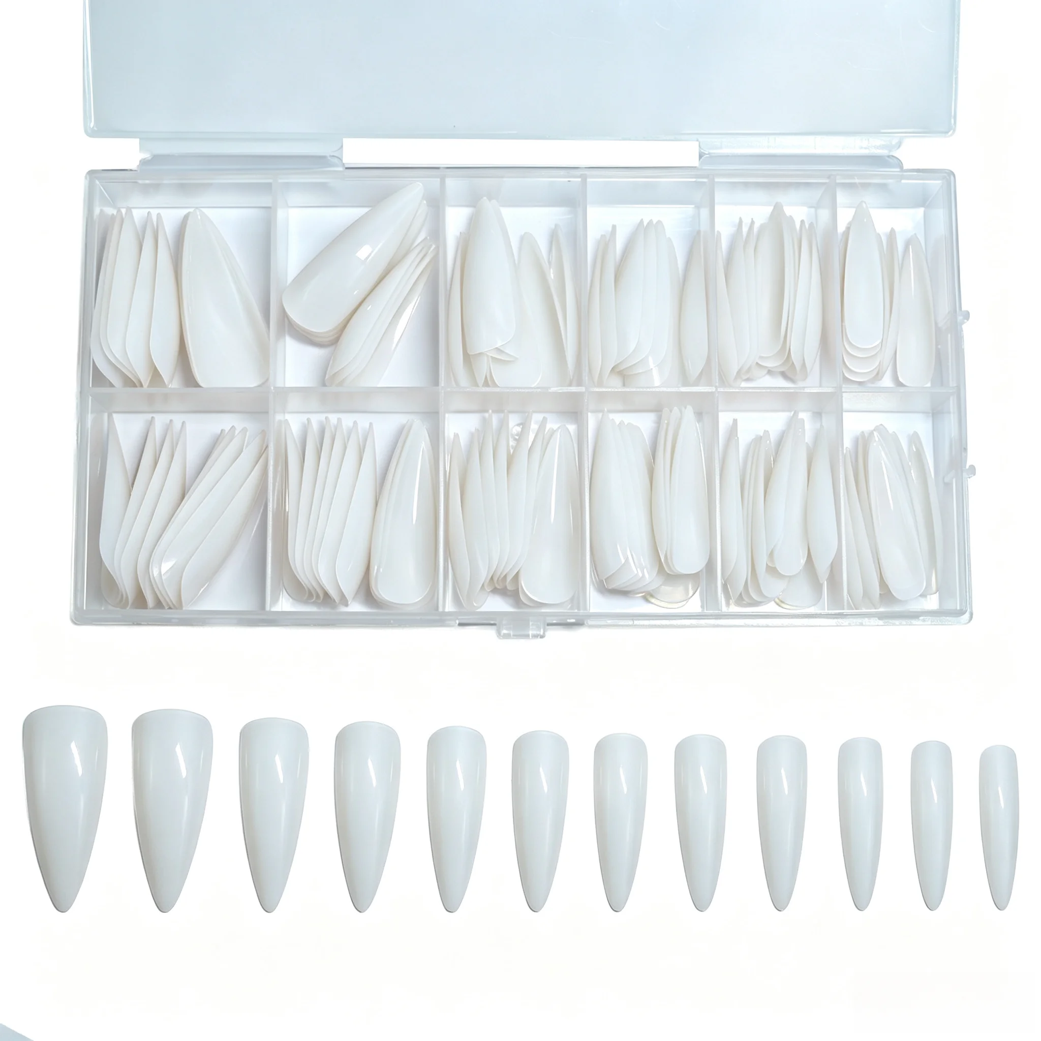 120 Stück Langlebige Verlängerungs-Kunstnagelspitzen Vollabdeckende Nagelspitzen Künstliche Fingernägel UV-Gel-Lack Schnelle Aufbauform Maniküre-Werkzeug – Detail 12