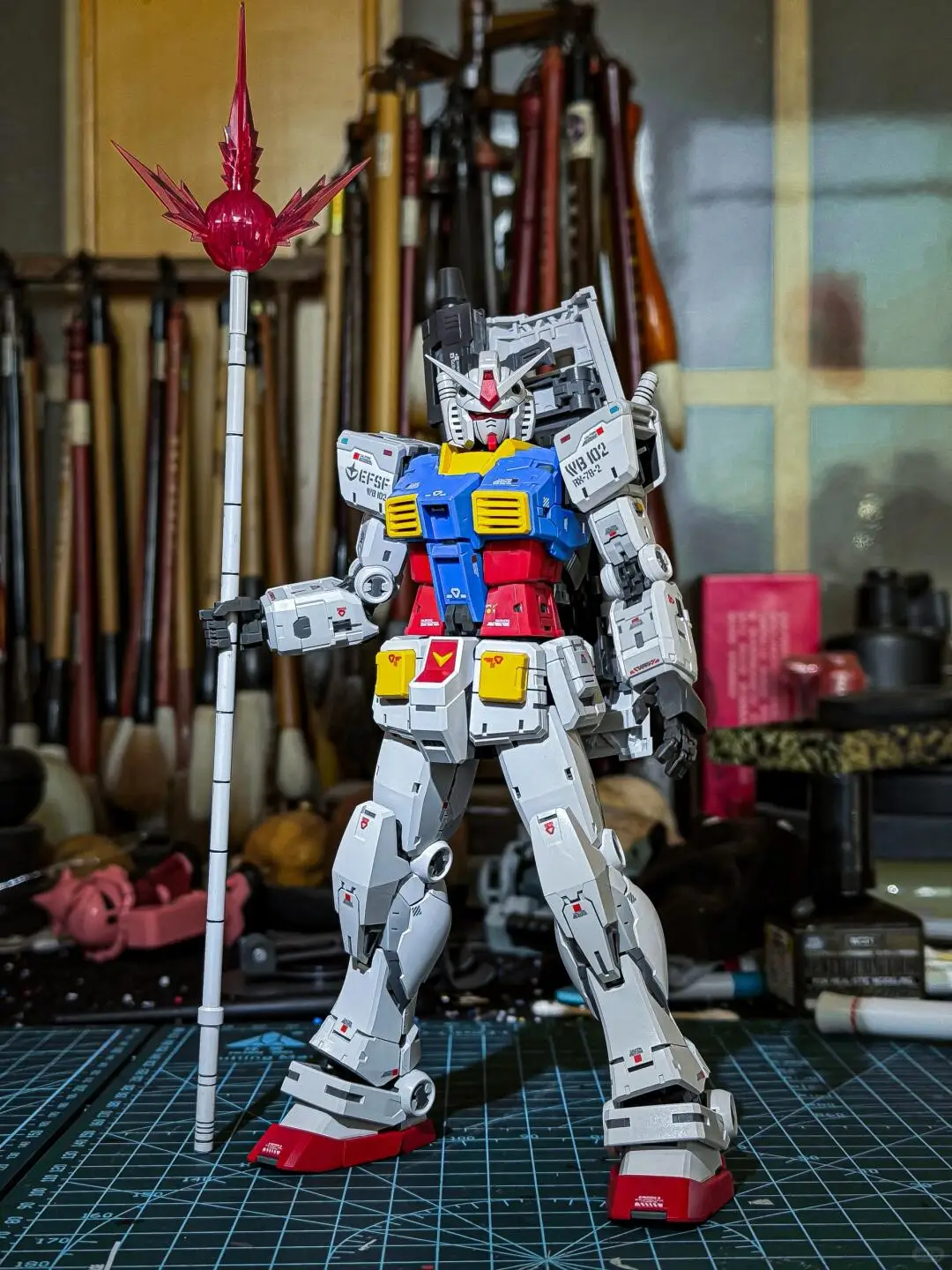 In Voorraad Originele FAT CAT Model MG 1/100 RX-78-2 Ver.2.0 Plastic Model Kits Action Anime Figuur Collectie Robot Speelgoed Geschenken