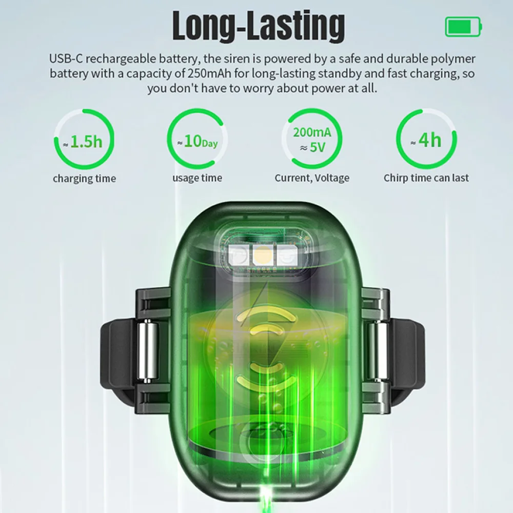 ระบบติดตามและแจ้งเตือนด้วยโดรน สำหรับ DJI Neo Mini 4 Pro Mavic 4 Pro Air 3 Mini 3 Pro ไฟแฟลชนำทางแบบพลิกได้ ระบบเตือนภัยเสียงดัง 120dB