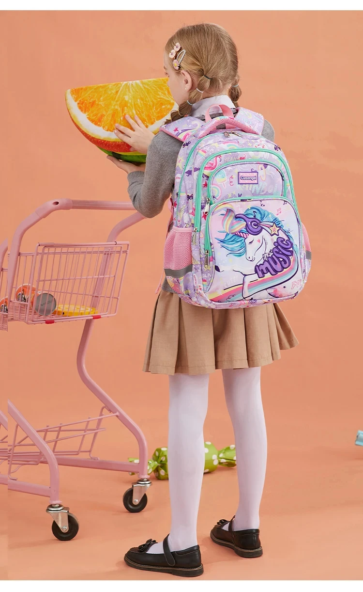 Cartoon Unicorn 3 Piece Set School Bags For Girls Boys Kids Space Backpack Primary School Students Backpack With Lunch Box