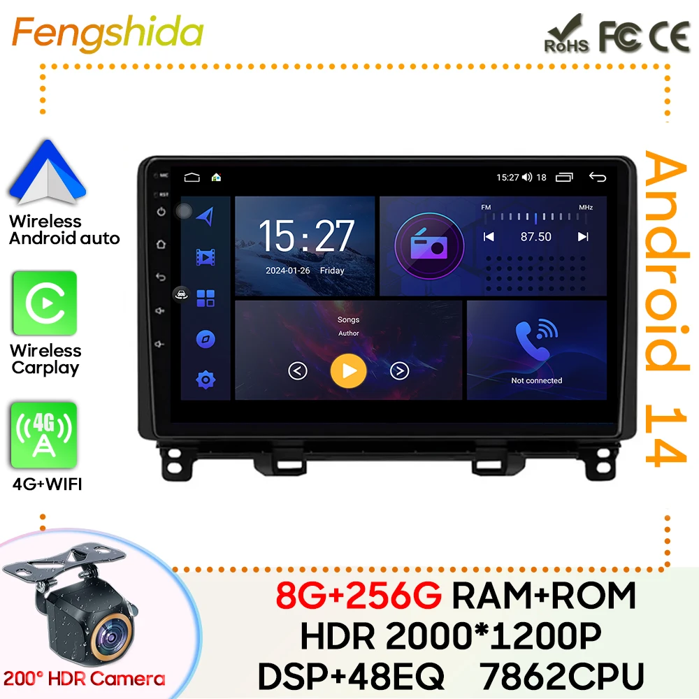 

Car Radio Carplay For Honda Fit 4 GR GS Jazz 2020-2021 GPS Navigation Android Auto Wifi No 2din DVD Stereo Head Unit 5G