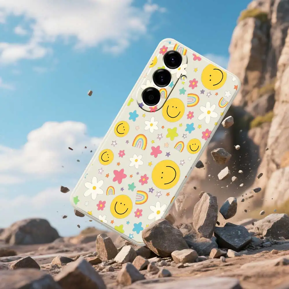 Floral Pattern Phone Case For Samsung Galaxy S25 S24 S23 S22 S21 S20 Ultra Plus S10Plus S24FE S23FE S22FE S21FE S20FE Soft Cover