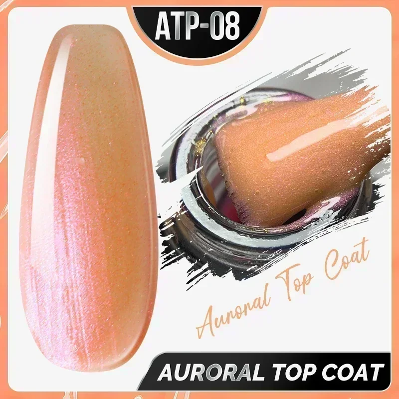 8 ml Glitter Topcoat Seal Top Coat Flash No Wipe Top Coat Clear Gel Nude Diamond Matte Aurora Lack Soak Off Flake Gel Nail Art