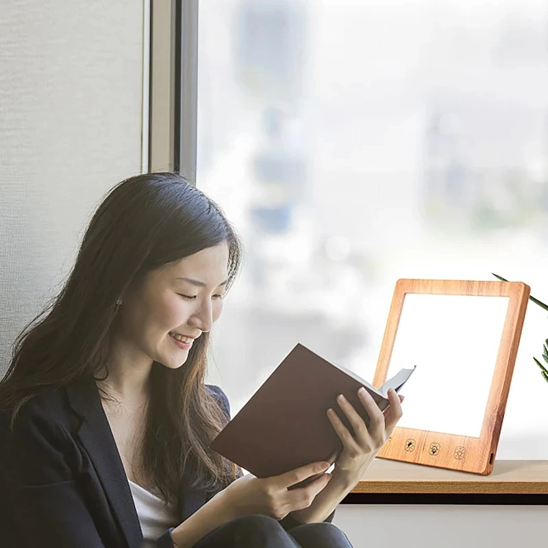 Lampada per terapia della luce SAD Luce potenziante dell'umore per anti-fatica Lampada per terapia emotiva a 3 colori Luce notturna per l'ufficio della camera da letto di casa