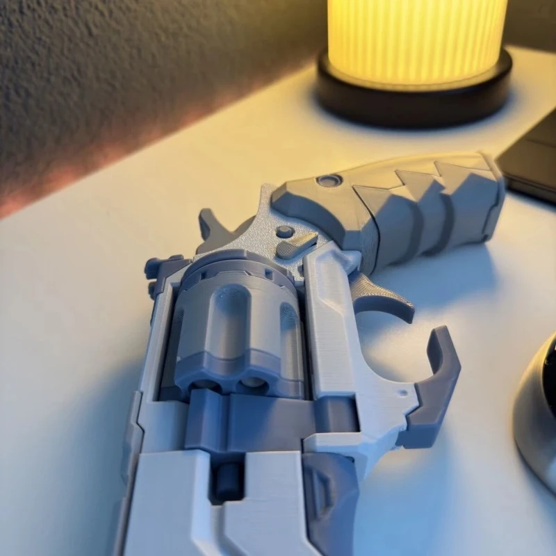 Réplique de revolver futuriste imprimée en 3D, style cyberpunk, accessoire de cosplay, modèle de collection pour décoration de bureau, idéal pour les jeux, jouets et cadeaux