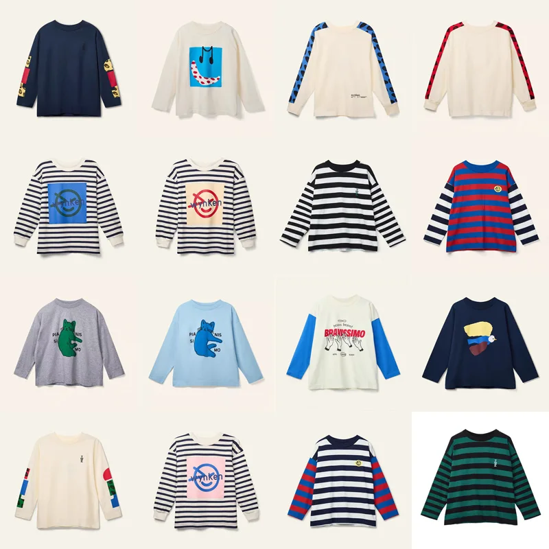 사전 판매 2025 WYN 가을 겨울 남아용 만화 긴팔 셔츠 여아용 티셔츠 아동복 티셔츠 레깅스 세트