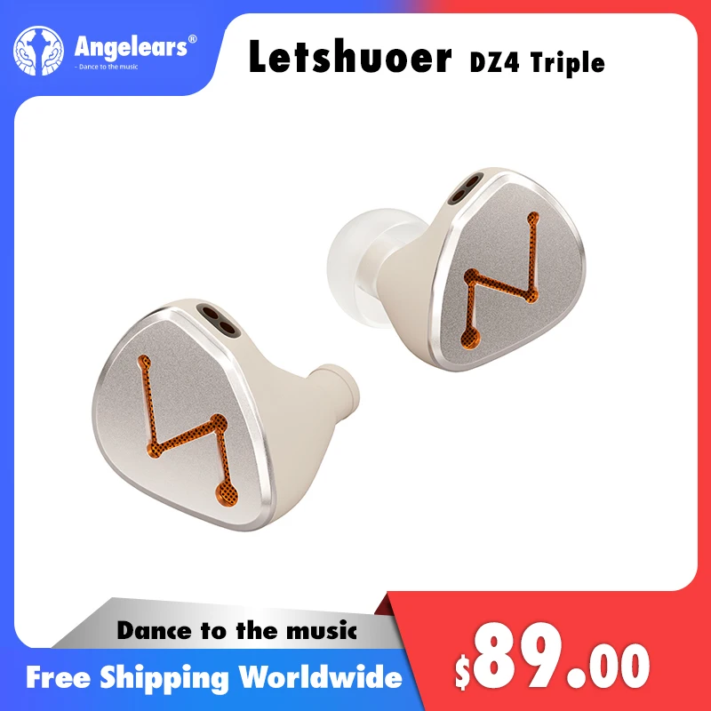 

LETSHUOER DZ4 Triple in Earphones Dynamic Drivers Single Passive Radiator EDC Hifi Monitor Headphone