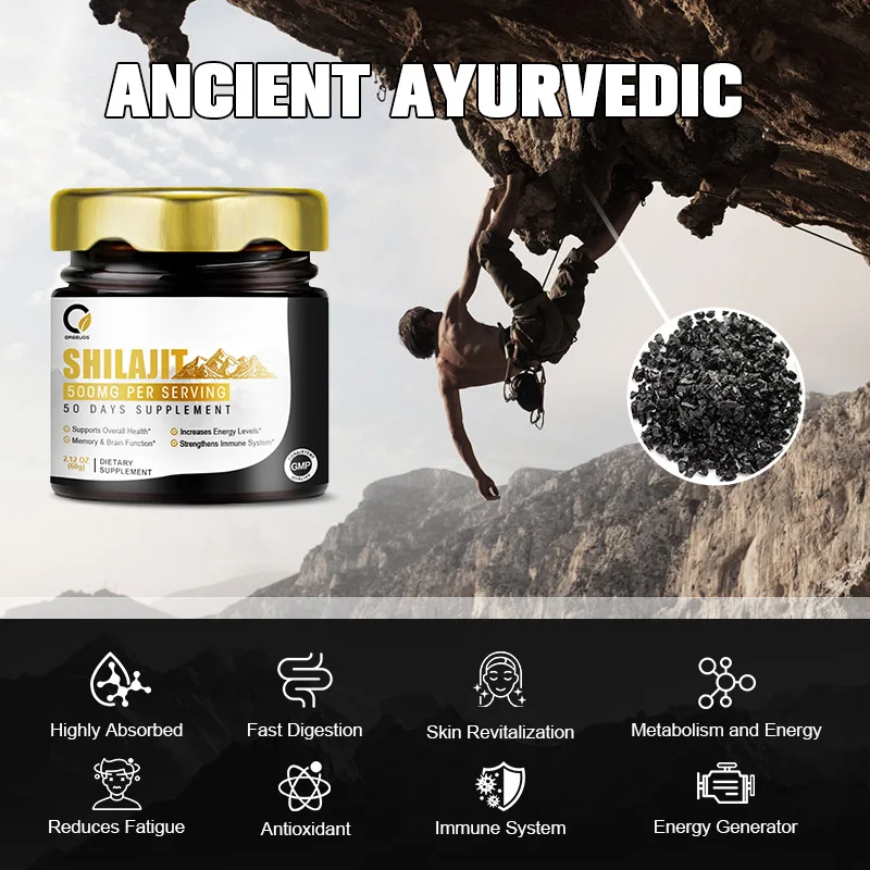 Natural Himalayan Fulvic Acid Shilajit Resin For Brain Memory & Cognitive, Energy Stamina Plant Derived Diet Supplement